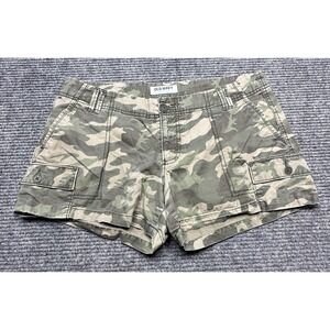 Old Navy Cargo Shorts Womens 10 Camo Green 100% Cotton Utility Pockets Twill‎